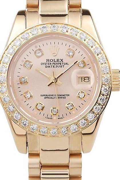 Aaa fake watches Plated Diamond Plated Steel Stainless 98076 Rolex 18k Yellow Gold Datejust 0602